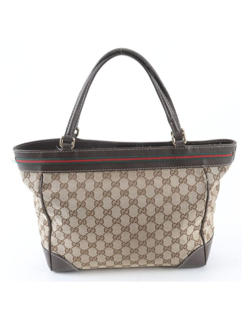 Gucci GG Canvas Sherry Line Mayfair Leather Tote Shoulder Hand - Picture 3 of 10